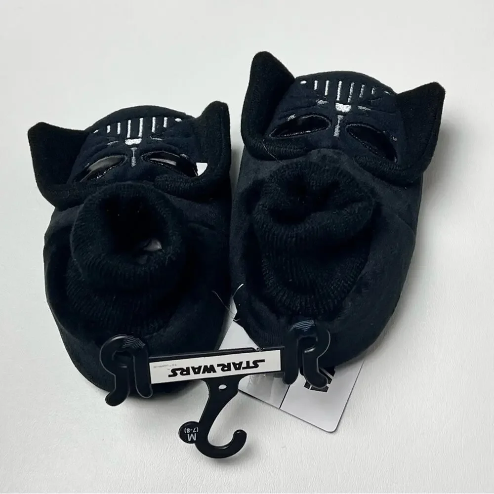 Star Wars Darth Vader  Character Boy's Black Slippers  Sz M 7-8